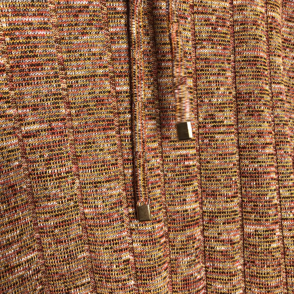 Pull String Cowl Neck Light Weight Sweater Orange… - image 5